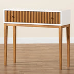Consolle Bicolore con Cassetto Stile Mid-Century Modern