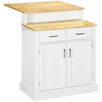 Mobile Credenza da Sala da Pranzo con Contenitore, Piano a 2 Livelli, Ripiani Regolabili e Cassetti