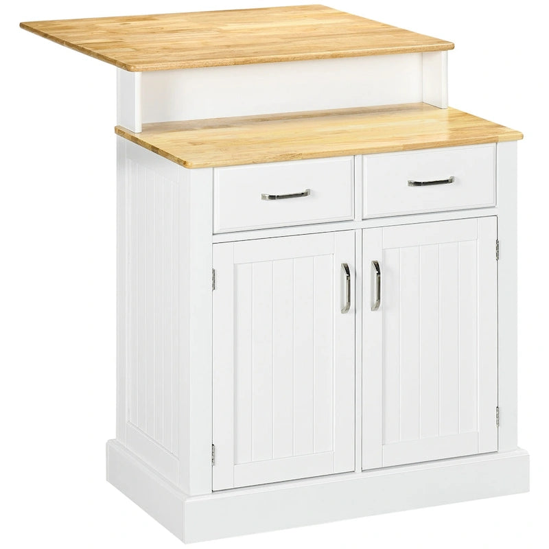 Mobile Credenza da Sala da Pranzo con Contenitore, Piano a 2 Livelli, Ripiani Regolabili e Cassetti