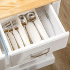 Mobile Credenza da Sala da Pranzo con Contenitore, Piano a 2 Livelli, Ripiani Regolabili e Cassetti