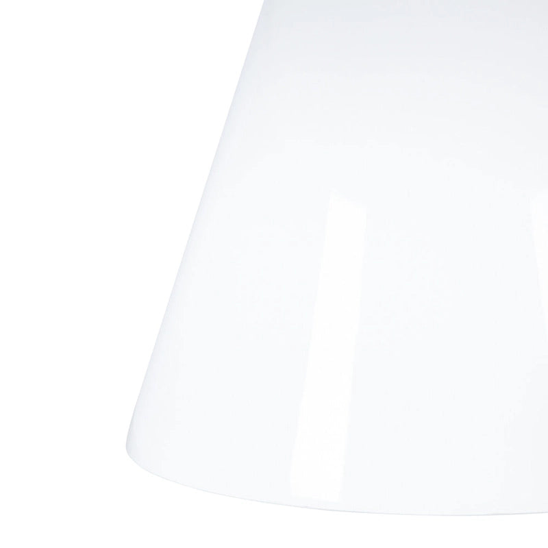 Tavolino da caffè moderno a cono per soggiorno, finitura lucida, diametro 90 cm, nero o bianco