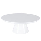 Tavolino da caffè moderno a cono per soggiorno, finitura lucida, diametro 90 cm, nero o bianco