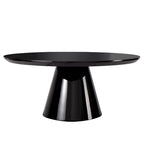Tavolino da caffè moderno a cono per soggiorno, finitura lucida, diametro 90 cm, nero o bianco
