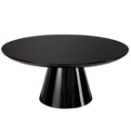 Tavolino da caffè moderno a cono per soggiorno, finitura lucida, diametro 90 cm, nero o bianco