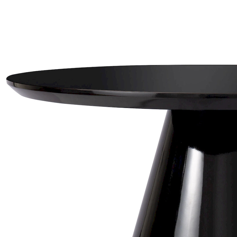 Tavolino da caffè moderno a cono per soggiorno, finitura lucida, diametro 90 cm, nero o bianco