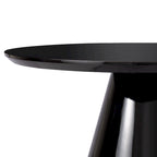 Tavolino da caffè moderno a cono per soggiorno, finitura lucida, diametro 90 cm, nero o bianco