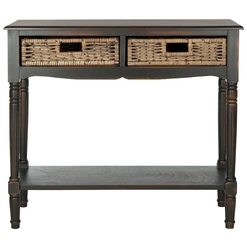 Consolle con cassetto in rattan e ripiano inferiore - 91,44 L x 33,02 P x 81,28 A cm