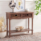Consolle con cassetto in rattan e ripiano inferiore - 91,44 L x 33,02 P x 81,28 A cm