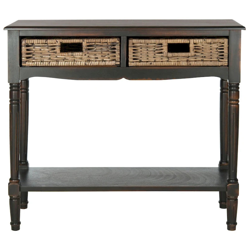 Consolle con cassetto in rattan e ripiano inferiore - 91,44 L x 33,02 P x 81,28 A cm