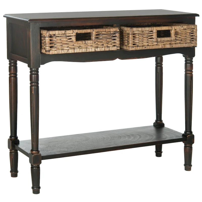 Consolle con cassetto in rattan e ripiano inferiore - 91,44 L x 33,02 P x 81,28 A cm