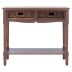Consolle con cassetto in rattan e ripiano inferiore - 91,44 L x 33,02 P x 81,28 A cm