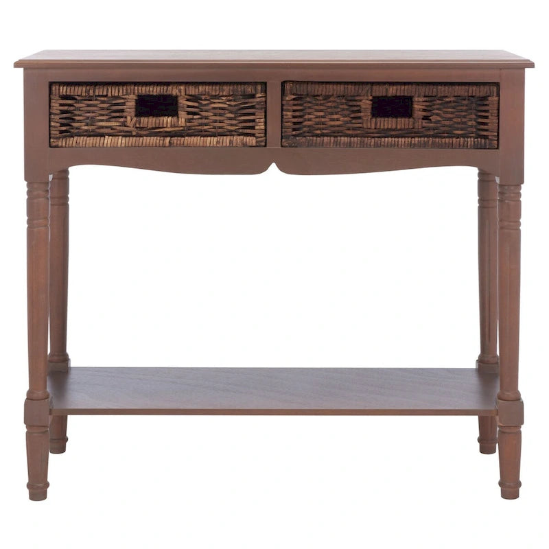 Consolle con cassetto in rattan e ripiano inferiore - 91,44 L x 33,02 P x 81,28 A cm