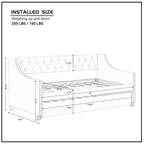 Divano letto singolo con letto estraibile a rotelle