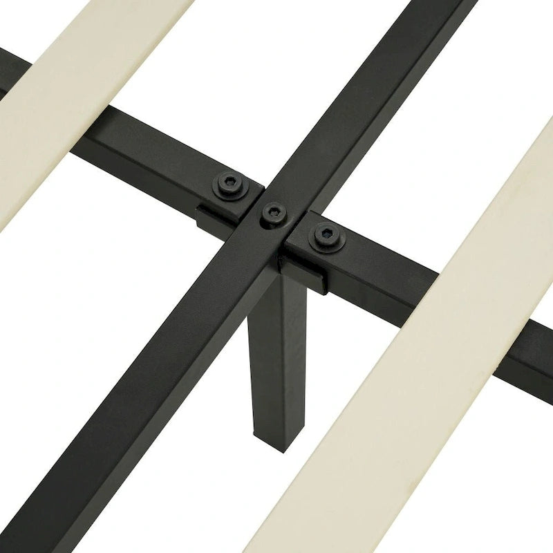 Letto a piattaforma Queen Size con testiera contenitore e porte USB