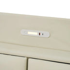 Letto a piattaforma Queen Size con testiera contenitore e porte USB