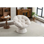 Poltrona girevole grande, poltrona girevole a barile a 360°, poltrona Papasan per soggiorno camera da letto