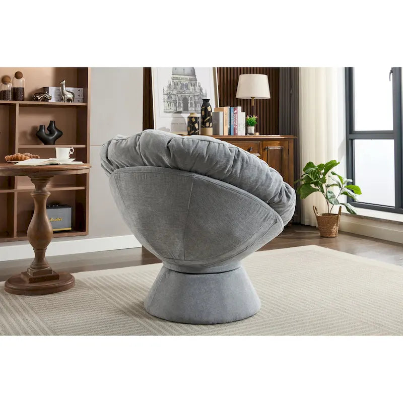 Poltrona girevole grande, poltrona girevole a barile a 360°, poltrona Papasan per soggiorno camera da letto