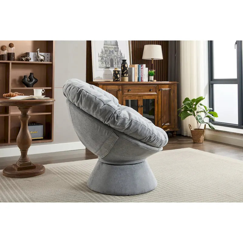 Poltrona girevole grande, poltrona girevole a barile a 360°, poltrona Papasan per soggiorno camera da letto