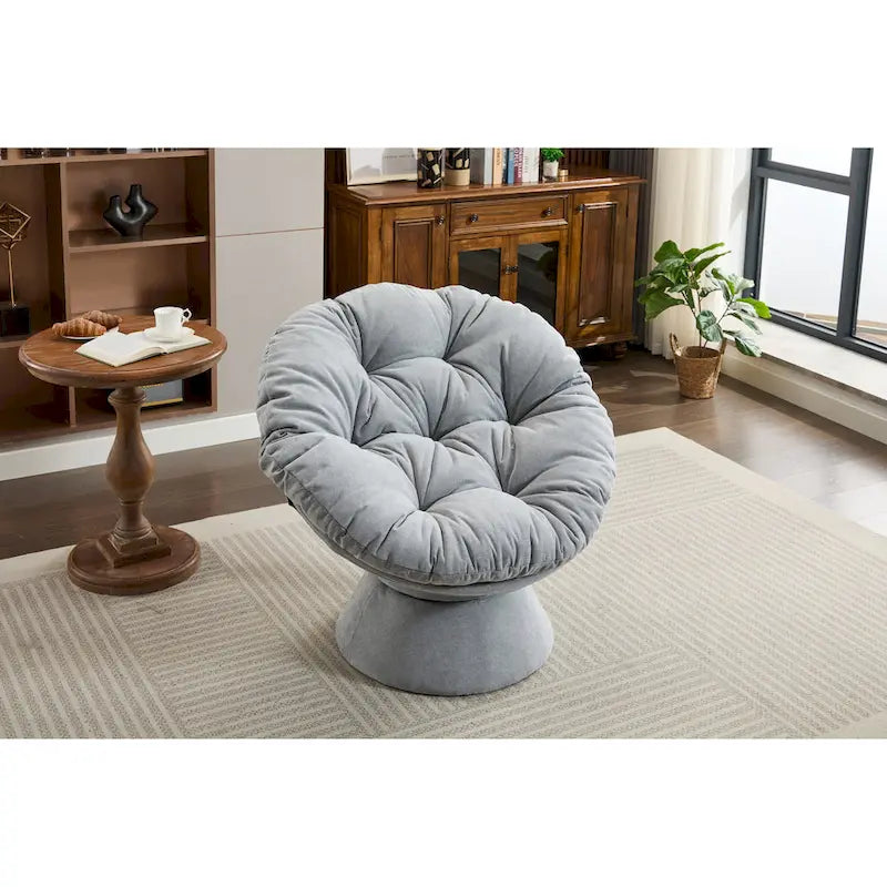 Poltrona girevole grande, poltrona girevole a barile a 360°, poltrona Papasan per soggiorno camera da letto