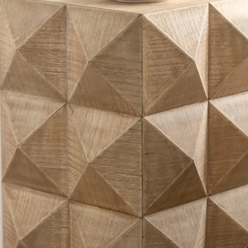 Tavolino rotondo in legno con design a botte
