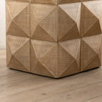 Tavolino rotondo in legno con design a botte