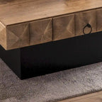 Tavolino rotondo in legno con design a botte