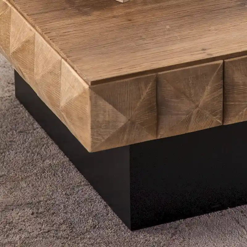 Tavolino rotondo in legno con design a botte
