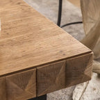 Tavolino rotondo in legno con design a botte