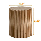 Tavolino rotondo in legno con design a botte