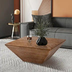 Tavolino rotondo in legno con design a botte