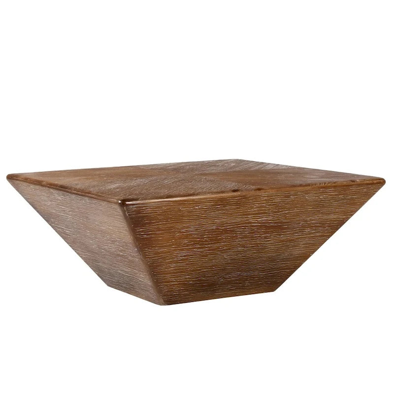 Tavolino rotondo in legno con design a botte