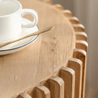Tavolino da Caffè Cilindrico con Texture a Rilievo