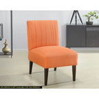Poltroncina senza braccioli con gambe in legno – Tessuto arancione