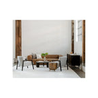 Tavolino d'appoggio rustico a tamburo in alluminio - 48 L x 48 P x 46 H cm