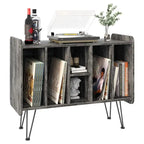 Supporto porta dischi in vinile a 3 livelli con gambe in metallo, 84,1L x 34,5P x 67,3A cm