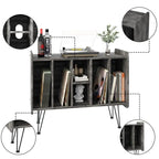Supporto porta dischi in vinile a 3 livelli con gambe in metallo, 84,1L x 34,5P x 67,3A cm