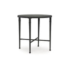 Tavolino d'appoggio rotondo nero con ripiano a specchio - 26L x 26P x 26A