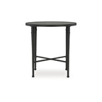 Tavolino d'appoggio rotondo nero con ripiano a specchio - 26L x 26P x 26A