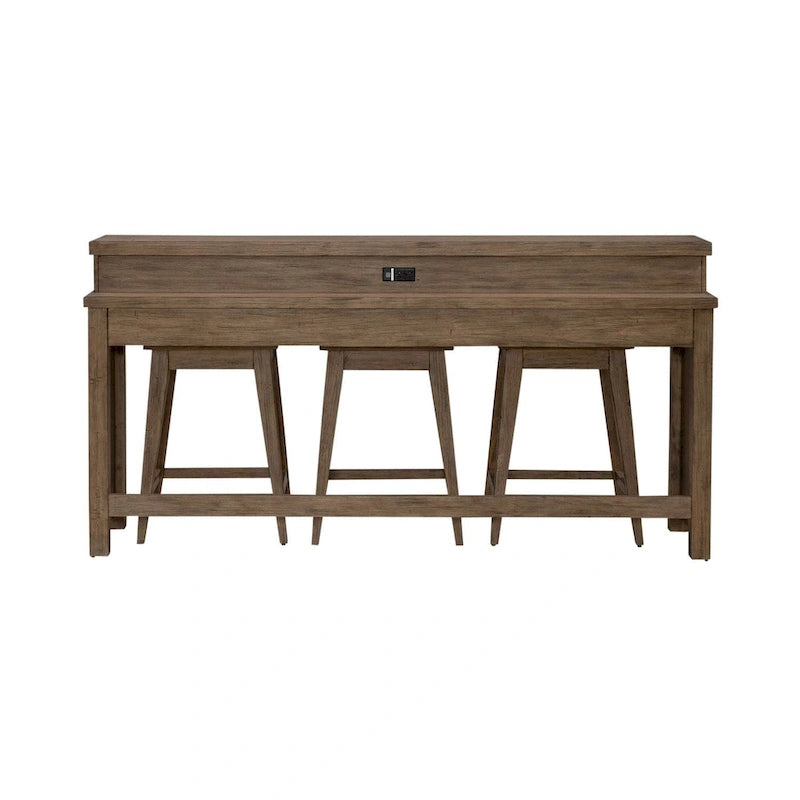 Set Consolle Bar e Sgabelli da 4 Pezzi in Toffee Invecchiato