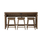 Set Consolle Bar e Sgabelli da 4 Pezzi in Toffee Invecchiato