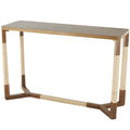 Consolle in legno con struttura rivestita in corda - Marrone