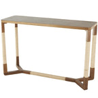 Consolle in legno con struttura rivestita in corda - Marrone