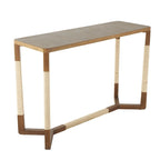 Consolle in legno con struttura rivestita in corda - Marrone