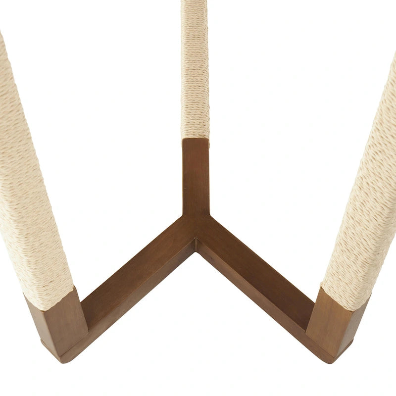 Consolle in legno con struttura rivestita in corda - Marrone