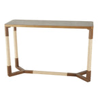 Consolle in legno con struttura rivestita in corda - Marrone